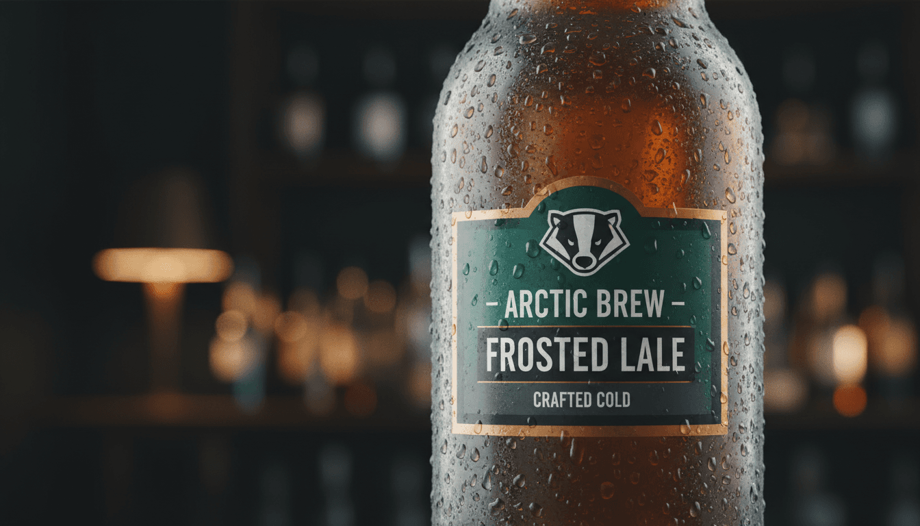 Cold beer bottle with condensation beading around a durable, moisture-resistant label