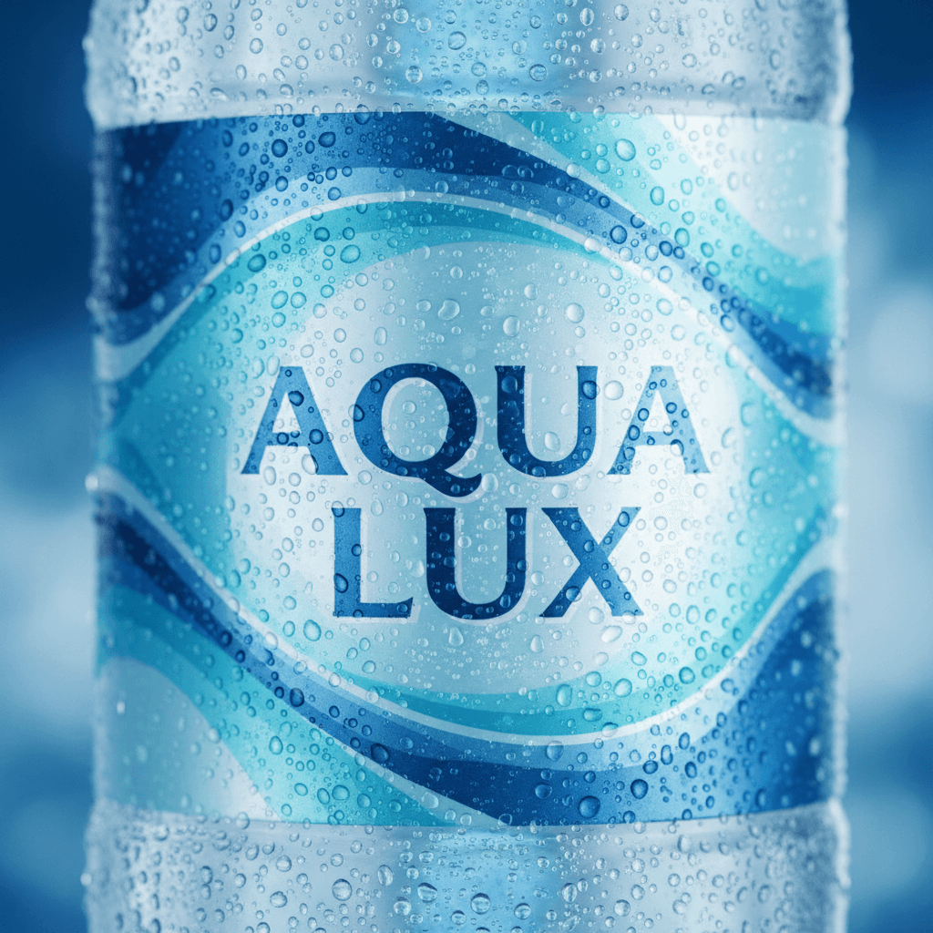 Beverage bottle with glossy BOPP label showing water beading